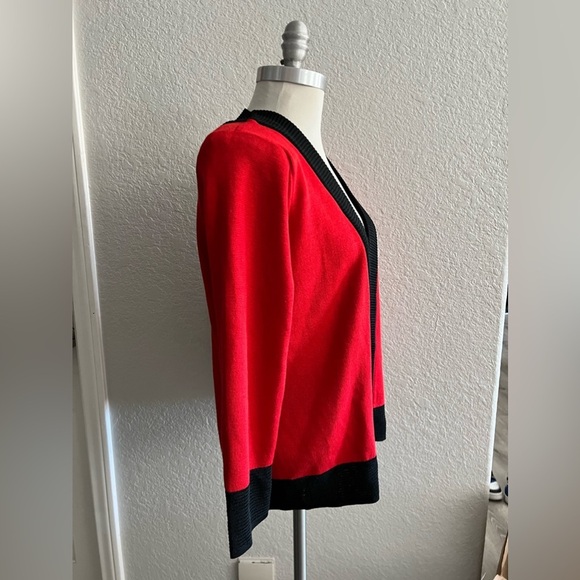 Vintage Givenchy knitwear Red and Black blazer Open Jacket women’s size M/ L - Picture 3 of 6